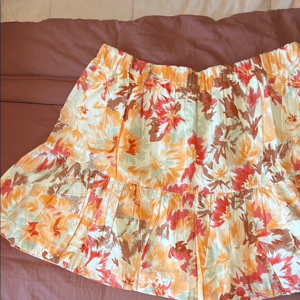 Abercrombie & Fitch Orange Pink Mini Skater Skirt NWT